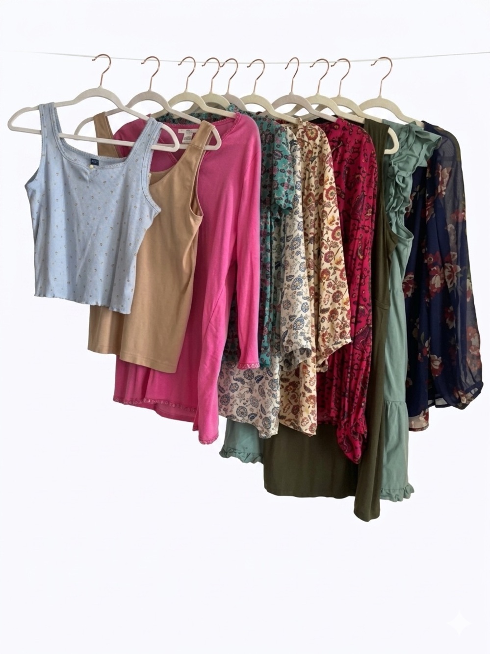 Huge 2X Clothing Bundle Boho Cottagecore Y2K Mixed Brands 10 Pcs Tops Dresses